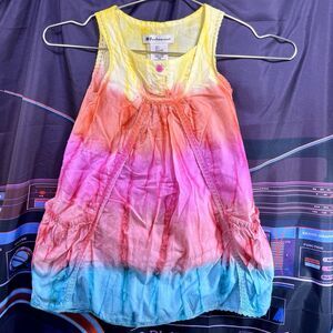 PANDEMONIUM Tie Dye Rainbow Dress with Pockets Sundress Girls Size 4
